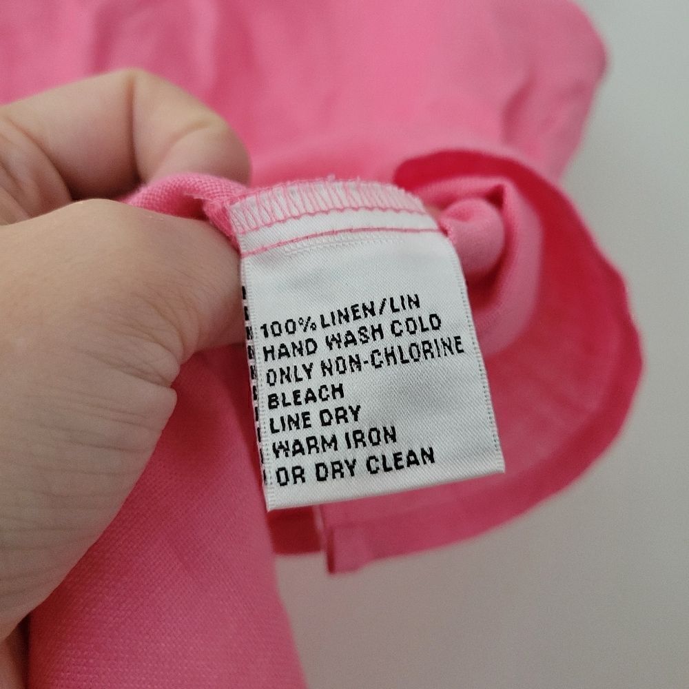 Talbots Petites 100% Irish Linen Pink Sleeveless Blouse 6 - Picture 5 of 7